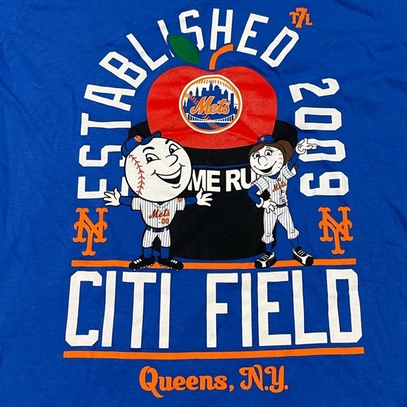 New York Mets MLB Baseball Citi Field The 7 Line Crewneck Tee Top Shirt - Picture 3 of 6